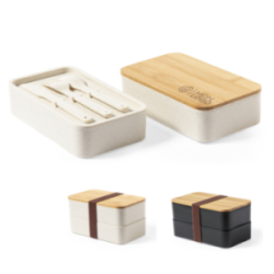 Lunch Box Verre & Bambou  Objet publicitaire Gourde Mug Isotherme Goodies  personnalisé