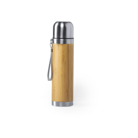 Thermos personnalisables en inox en bambou Tiaky 420ml