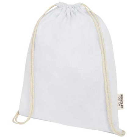 Sac personnalisé avec cordon en coton recyclé 140 g/m² certifié GRS - Oregon