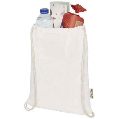 Sac personnalisé avec cordon en coton recyclé 140 g/m² certifié GRS - Oregon