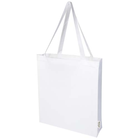 Sac shopping personnalisable à soufflets Madras en coton recyclé 140 g/m² certifié GRS