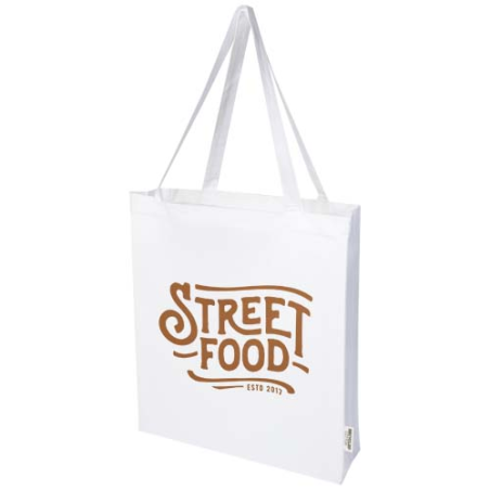 Sac shopping personnalisable à soufflets Madras en coton recyclé 140 g/m² certifié GRS