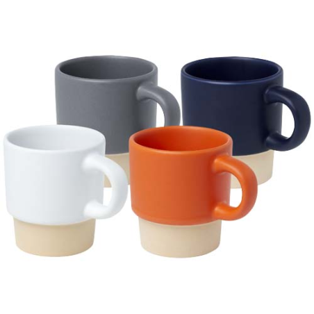 Tasse à espresso publicitaire empilable en céramique et avec fond en argile 130ml - Olympia