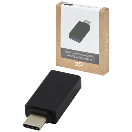 Adaptateur publicitaire Adapt en aluminium USB-C vers USB-A 3.0 - Tekiō