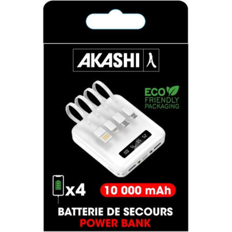 Batterie de secours personnalisable avec 4 câbles 10000 Mah Heiho