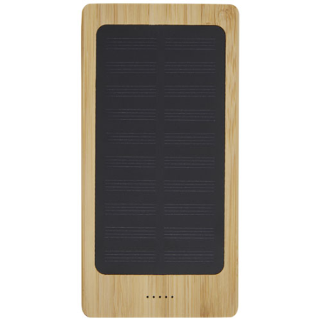 Batterie de secours publicitaire solaire Alata de 8 000 mAh en bambou