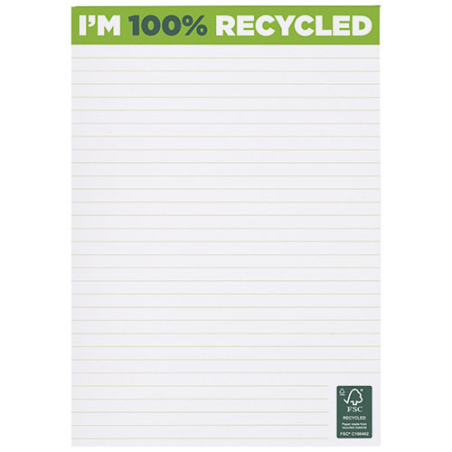 Bloc-notes publicitaire A5 papier recyclé - 25/50/100 feuilles Desk-Mate®