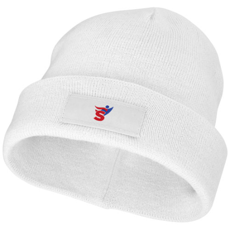 Bonnet personnalisable avec patch Boreas en tricot côtelé