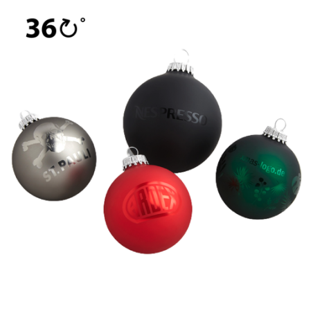 Boule de noël personnalisée avec laque brillante Gaspard 6cm - Mini 250 pcs