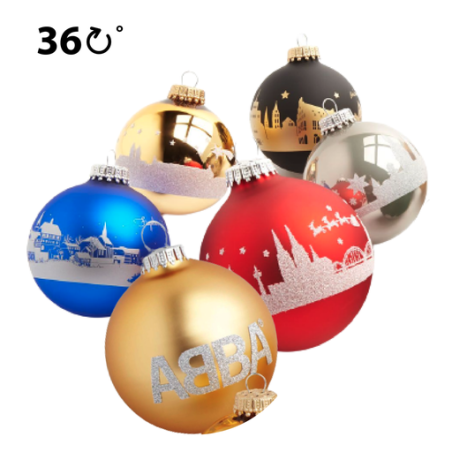 Boule de noël personnalisée avec paillette Balthazar 6cm - Mini 250 pcs