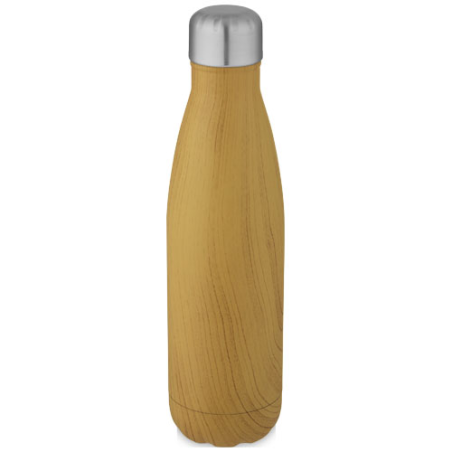 Bouteille isotherme personnalisée Cove 500 ml en inox imitation bois