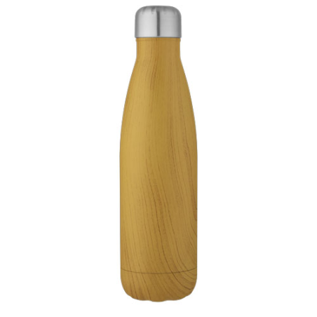 Bouteille isotherme personnalisée Cove 500 ml en inox imitation bois