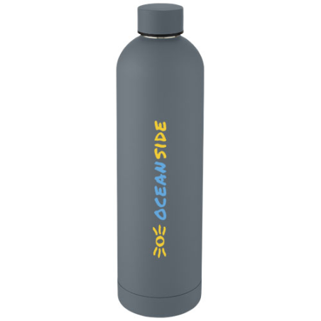 Bouteille isotherme publicitaire Spring de 1 L en acier inoxydable