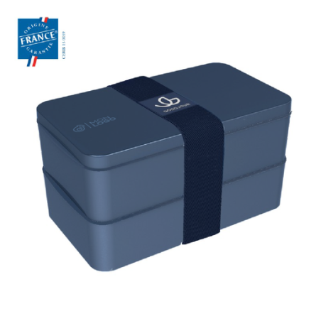 Boîte repas personnalisable 2 compartiments Goodjour® plastique recyclé 1L