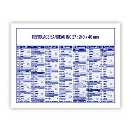 Calendrier bancaire personnalisé - 27 x 21 cm - Chronos