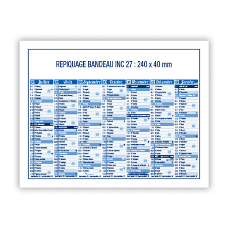 Calendrier bancaire personnalisé 27 x 21 cm - Saturne