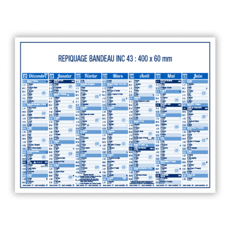 Calendrier bancaire personnalisé 43 x 33,5 cm - Saturne