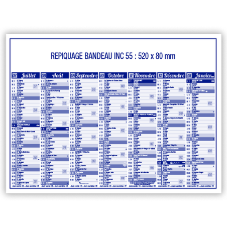 Calendrier bancaire sous-mains personnalisé - 55 x 40,5 cm - Chronos