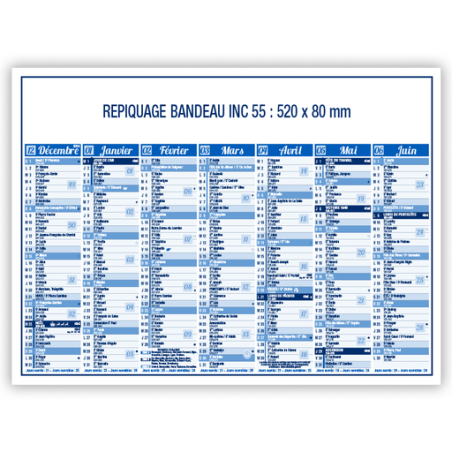 Calendrier bancaire sous-mains personnalisé 55 x 40,5 cm - Saturne