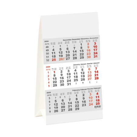 Calendrier chevalet personnalisé tryptique 10,5 x 21 cm - Aion