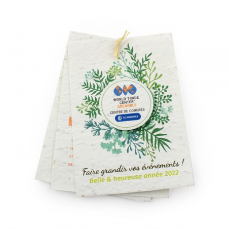 Calendrier en papier ensemencé personnalisable A4