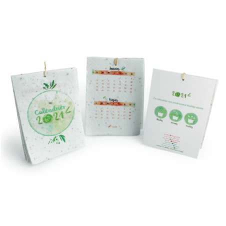 Calendrier en papier ensemencé personnalisable A4