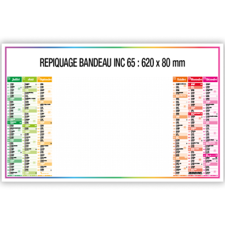 Calendrier personnalisable avec surface effaçable à sec 65 x 40,5 cm - Tyr