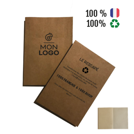 Carnet personnalisé A5 Le rescapé 100% Recyclé Recyclable et Made in France