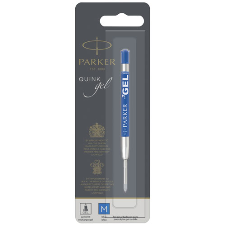 Cartouche pour stylo bille Parker écriture Gel - Encre bleue