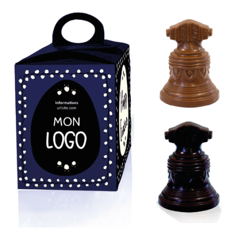 Cloche de Pâques personnalisées 100g - Chocolat noir ou au lait BIO - Carillon