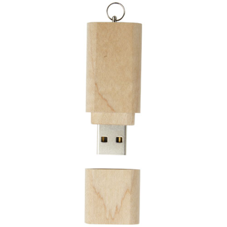 Clé USB personnalisée 2.0 en bois avec porte-clés