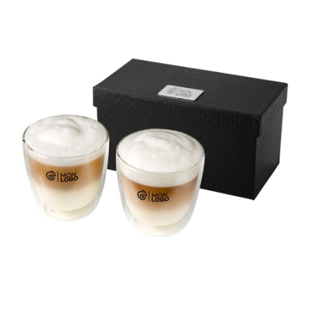 Coffret de 2 tasses à café à double paroi personnalisables Boda 200ml