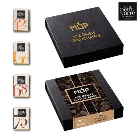 Coffret dégustation personnalisable - Dorure incluse - Le Petit Carré de Chocolat®