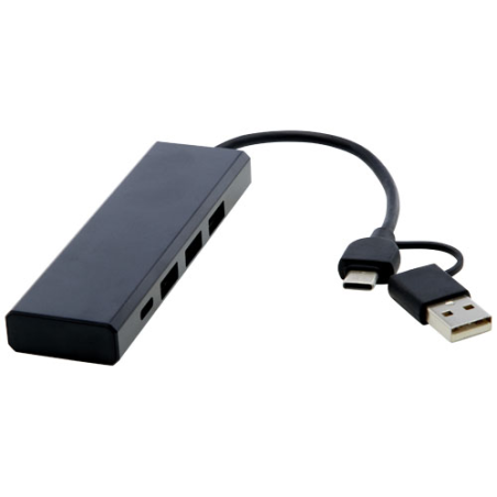 Concentrateur USB personnalisé 2.0 Rise en aluminium recyclé certifié RCS