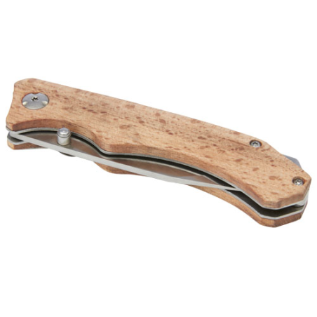 Couteau de poche personnalisable en bois Dave avec clip de ceinture