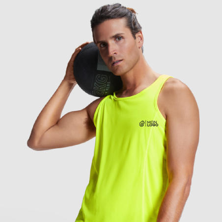 Débardeur de sport personnalisé en polyester 140g/m² pour homme - S à 2XL