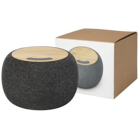 Enceinte Bluetooth® personnalisée et tapis de charge sans fil Ecofiber en bambou/RPET