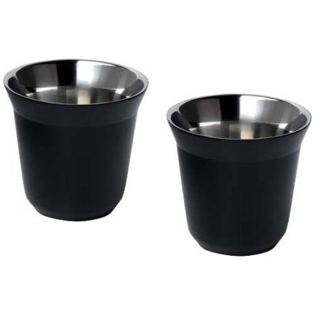 Ensemble de tasses à espresso en acier inoxydable Duo de 80 ml certifié RCS