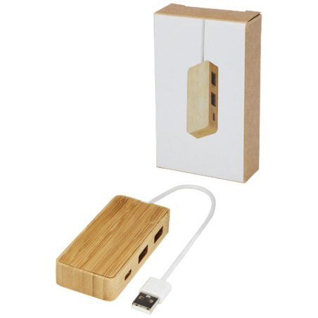 Hub USB publicitaire Tapas en bambou