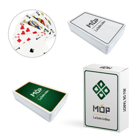 Jeu de 32 cartes personnalisable - Perso 1 couleur incluse + étui carton