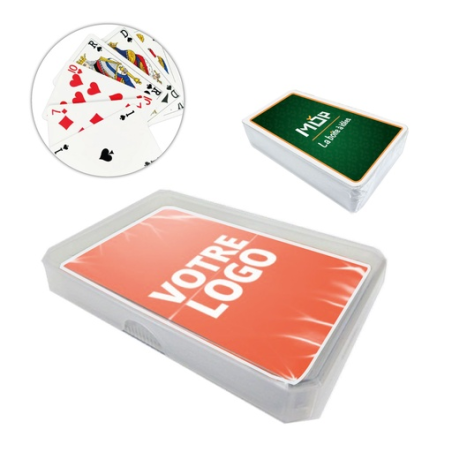 Jeu de 32 cartes personnalisable - Perso 1 couleur incluse + étui plastique