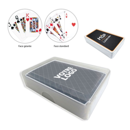 Jeu de Poker personnalisable - Embalage Cellophane + étui plastique