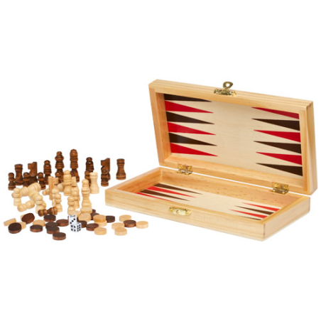 Jeu de plateau personnalisable Mugo 3-en-1 en bois