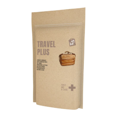 Kit Voyage Plus personnalisé en pochette papier kraft recyclé