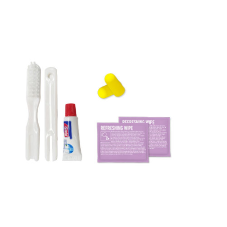 Kit avion hygiène publicitaire en pochette papier kraft recyclé