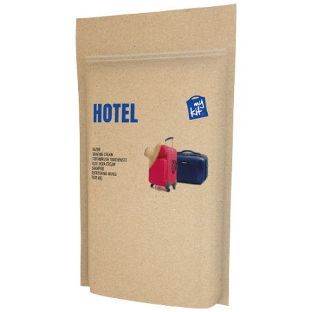 Kit d'hôtel personnalisé avec pochette en papier kraft recyclé