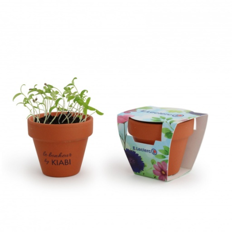 Kit de plantation publicitaire en terre cuite 6 cm