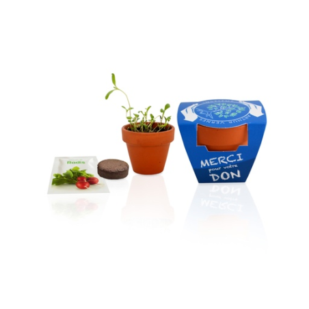 Kit de plantation publicitaire en terre cuite 6 cm