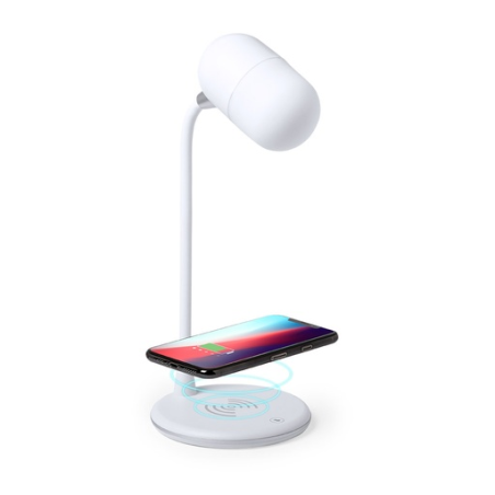 Lampe de bureau publicitaire avec enceinte et chargeur intergré Lerex