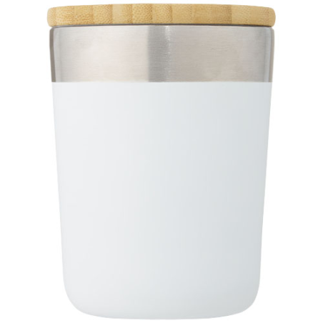 Mug isotherme personnalisé Lagan de 300 ml en acier inoxydable et bambou